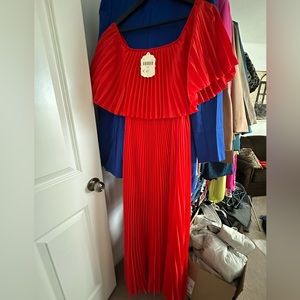 Lond summer dress, red, size M